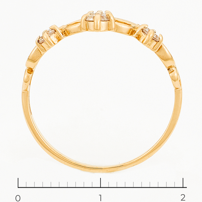 Кольцо из красного золота 585 пробы c фианитами