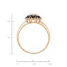 Кольцо из золота 585 пробы c бриллиантом и синтетическими сапфирами