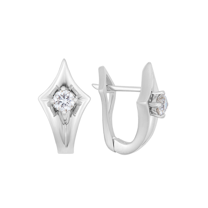 Серьги из золота 585 пробы c бриллиантами