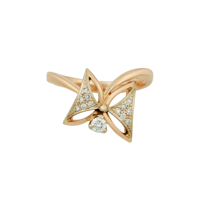 Кольцо из золота 585 пробы c бриллиантами, Л 5703 7352 за 65520