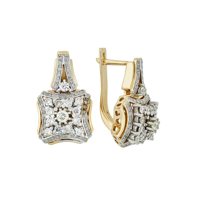 Серьги из золота 585 пробы c бриллиантами, Л 6601 7978 за 116000