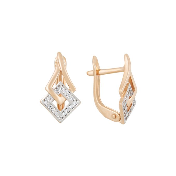 Серьги из золота 585 пробы c фианитами, Л 3705 9366 за 18240