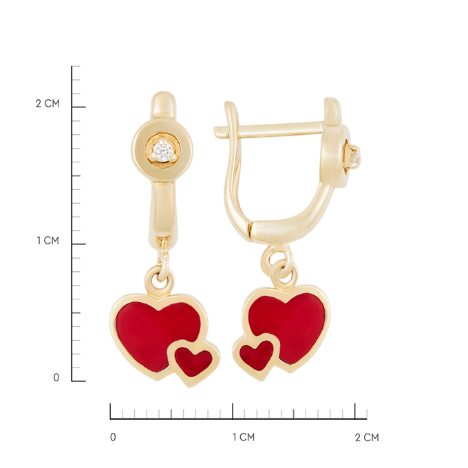 Серьги из золота 585 пробы c бриллиантами и эмалью, К 0000 3025 за 32400