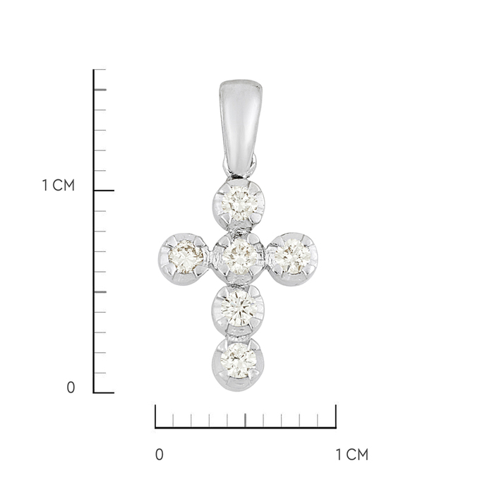 Подвеска-крестик из золота 750 пробы c бриллиантами, Л 0911 4330 за 23000