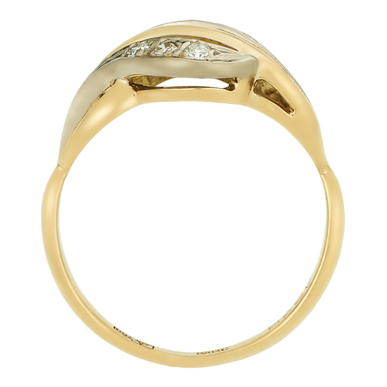 Кольцо из комбинированного золота 750 пробы c 6 бриллиантами, Л48068331 за 37200