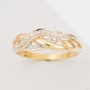 Кольцо из комбинированного золота 585 пробы c 1 бриллиантом Л36051848 фото 2