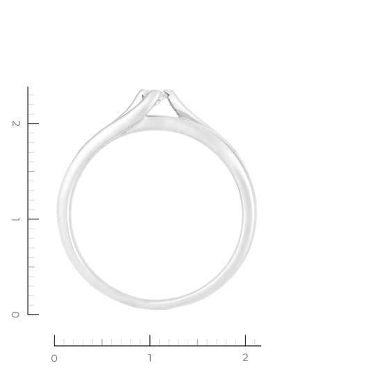 Кольцо из белого золота 585 пробы c 1 бриллиантом, Л32083235 за 20340