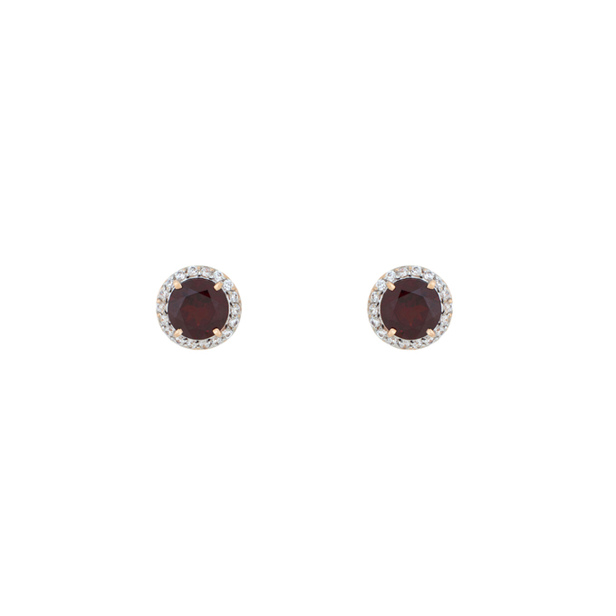 Серьги из золота 585 пробы c гранатами и фианитами, Л 5206 4746 за 13040