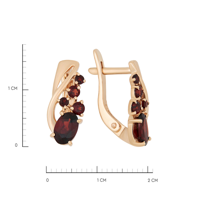 Серьги из золота 585 пробы c гранатами, К 0000 5609 за 40200
