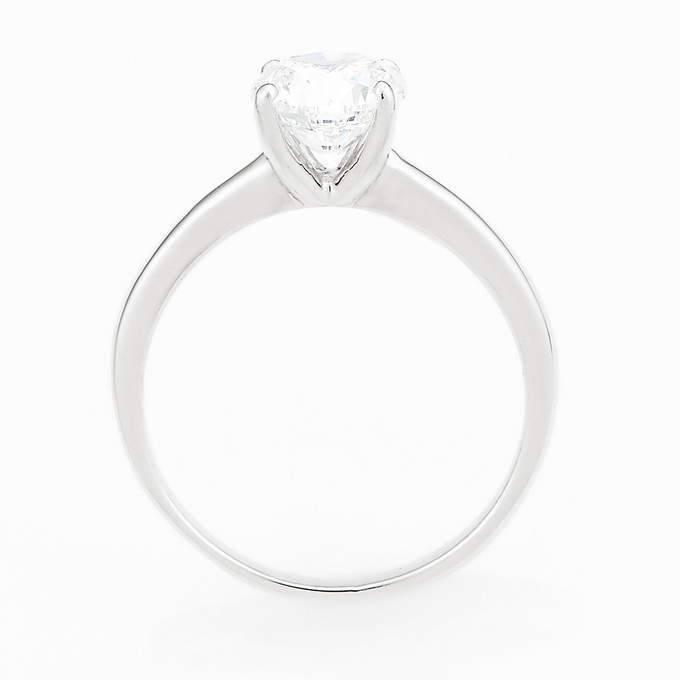 Кольцо из белого золота 585 пробы c 1 бриллиантом