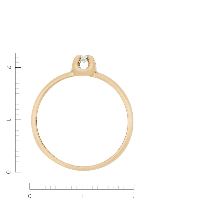 Кольцо из комбинированного золота 585 пробы c 1 бриллиантом