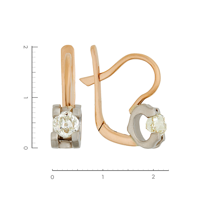 Серьги из золота 585 пробы c бриллиантами, Л 2808 9741 за 197000
