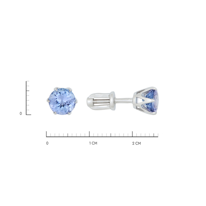 Серьги из золота 585 пробы c 2 танзанитами