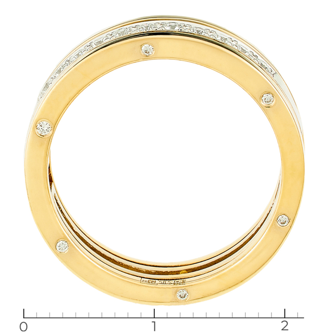Кольцо из комбинированного золота 585 пробы c 23 бриллиантами