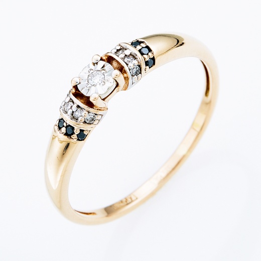 Кольцо из комбинированного золота 585 пробы c 17 бриллиантами Л36055373 фото 1
