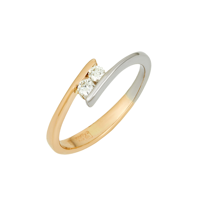 Кольцо из золота 585 пробы c бриллиантами