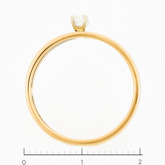 Кольцо из комбинированного золота 585 пробы c 1 бриллиантом, Л36059349 за 16140