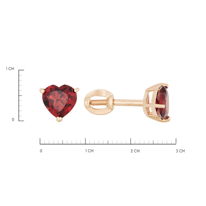 Серьги из золота 585 пробы c гранатами, К 0000 3011 за 14300