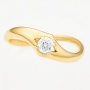 Кольцо из желтого золота 585 пробы c 1 бриллиантом Л33069672 фото 2