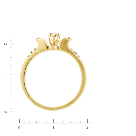 Кольцо из желтого золота 585 пробы c 17 бриллиантами, Л43058461 за 23450