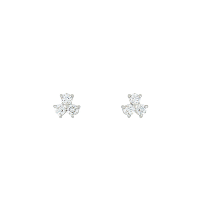 Серьги из золота 585 пробы c 6 бриллиантами