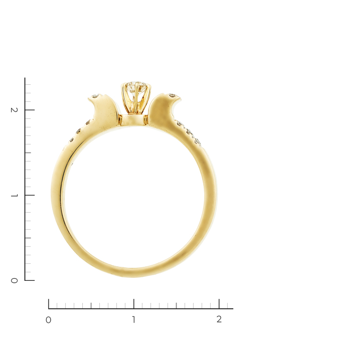 Кольцо из желтого золота 585 пробы c 17 бриллиантами