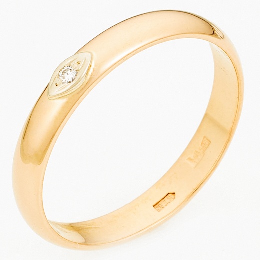 Кольцо из комбинированного золота 585 пробы c 1 бриллиантом Л39099410 фото 1