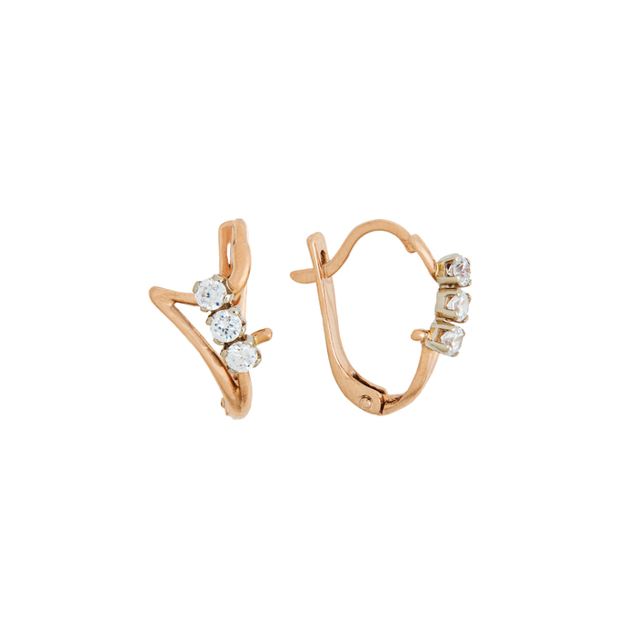 Серьги из золота 585 пробы c фианитами, Л 6201 8729 за 23760