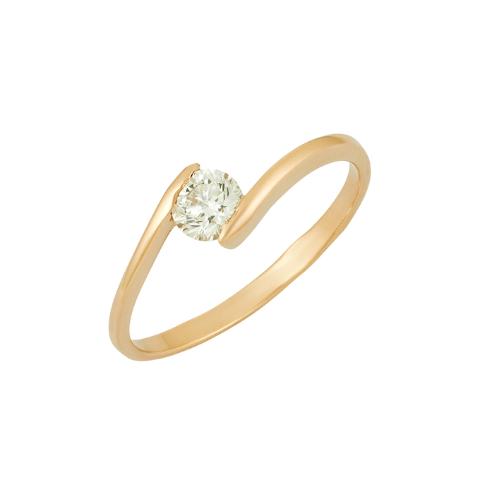 Кольцо из золота 585 пробы c бриллиантом