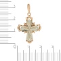 Крестик из комбинированного золота 585 пробы c 4 бриллиантами 102067 фото 2