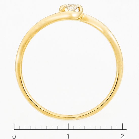 Кольцо из желтого золота 585 пробы c 1 бриллиантом, Л61018788 за 9450