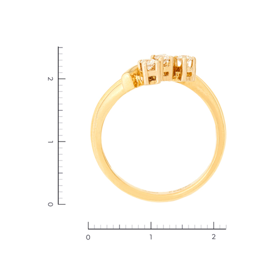 Кольцо из желтого золота 750 пробы c 3 бриллиантами, Л41065146 за 73140