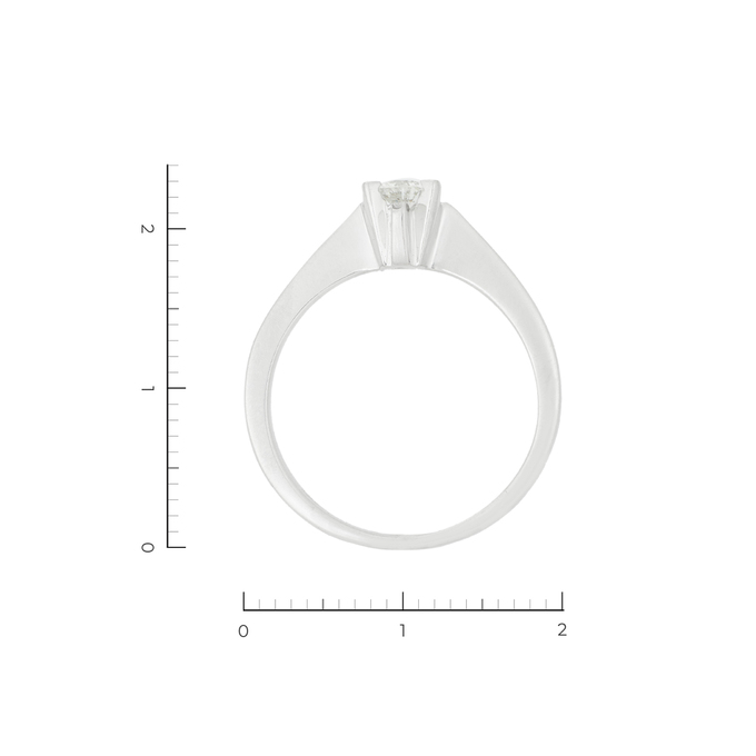 Кольцо из белого золота 585 пробы c 1 бриллиантом, Л 2809 6445 за 27300
