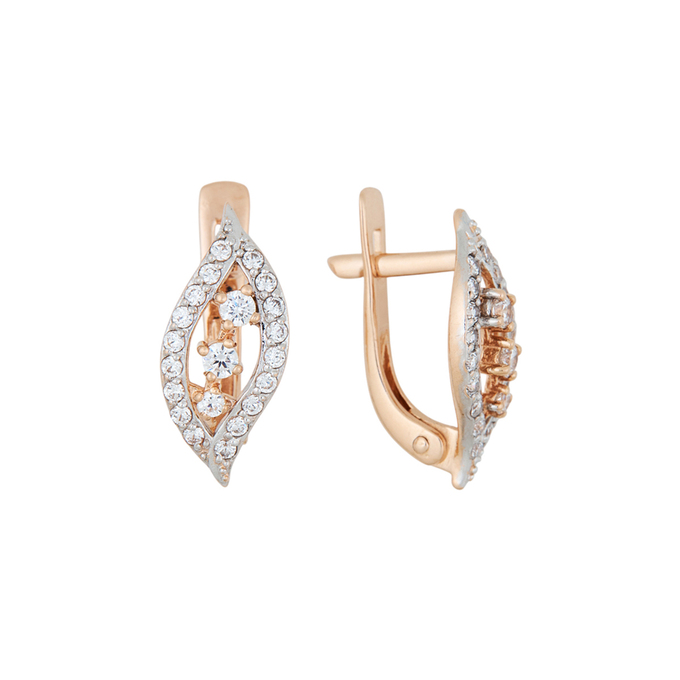 Серьги из золота 585 пробы c фианитами, Л 5804 8301 за 20320