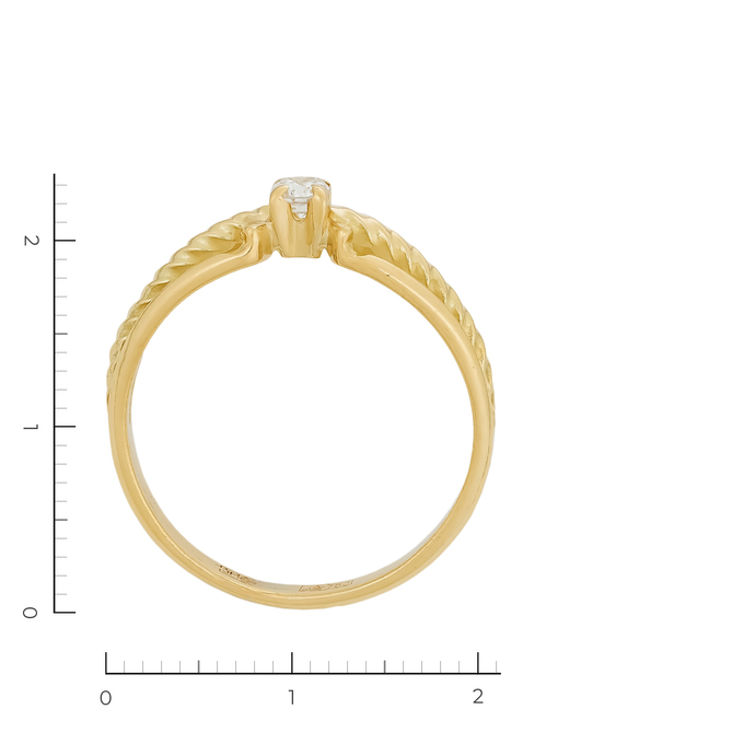 Кольцо из желтого золота 750 пробы c 1 бриллиантом, Л 1115 5644 за 37730