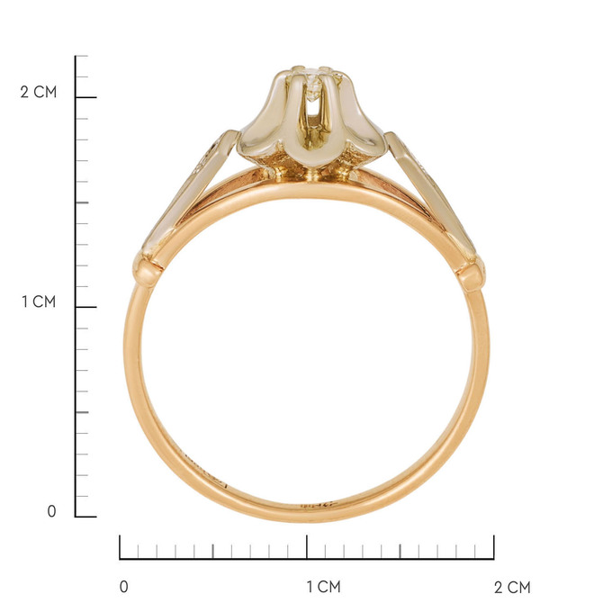 Кольцо из золота 585 пробы c бриллиантом