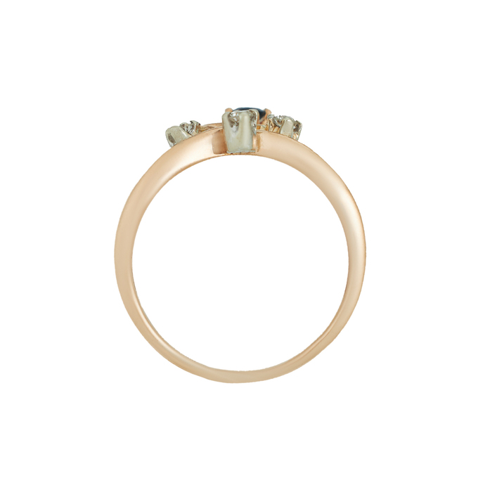 Кольцо из золота 585 пробы c сапфиром и бриллиантами, Л 3102 0300 за 43920