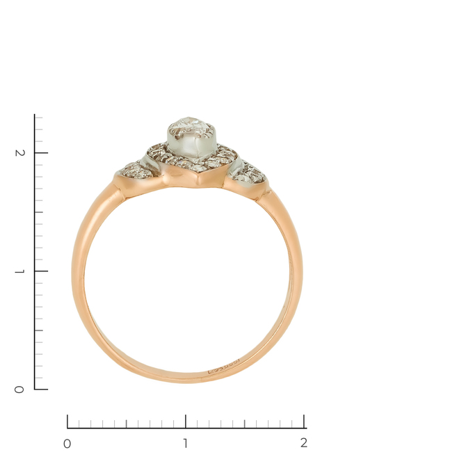 Кольцо из красного золота 585 пробы c 27 фианитами, Л 1911 1666 за 27520