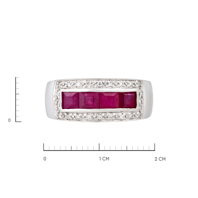 Кольцо из золота 585 пробы с рубинами и бриллиантами, Л 3015 1655 за 83600