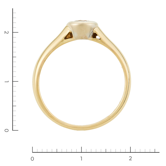 Кольцо из комбинированного золота 585 пробы c 1 бриллиантом, Л28085743 за 38000