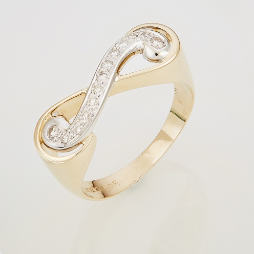 Кольцо из комбинированного золота 585 пробы c 13 бриллиантами Л31103219 фото 1