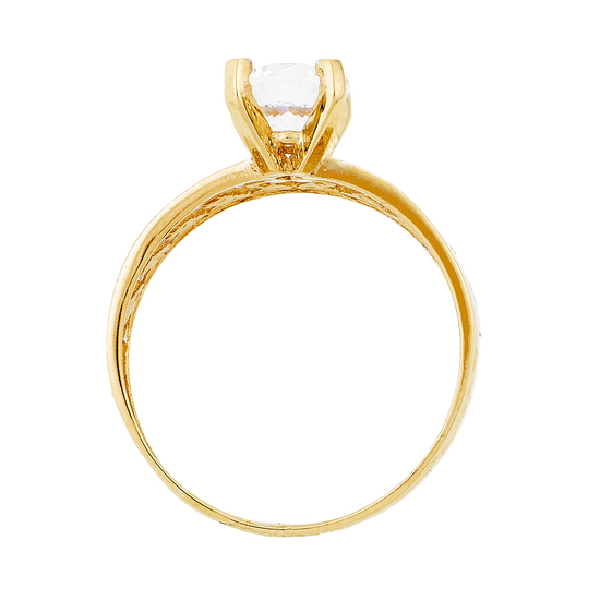 Кольцо из комбинированного золота 585 пробы c фианитами, Л24141600 за 13160