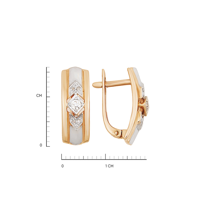 Серьги из золота 585 пробы c бриллиантами, Л 2507 3841 за 58240