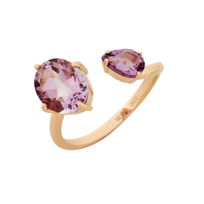 Кольцо из золота 585 пробы c аметистами, Л 4710 7750 за 38100