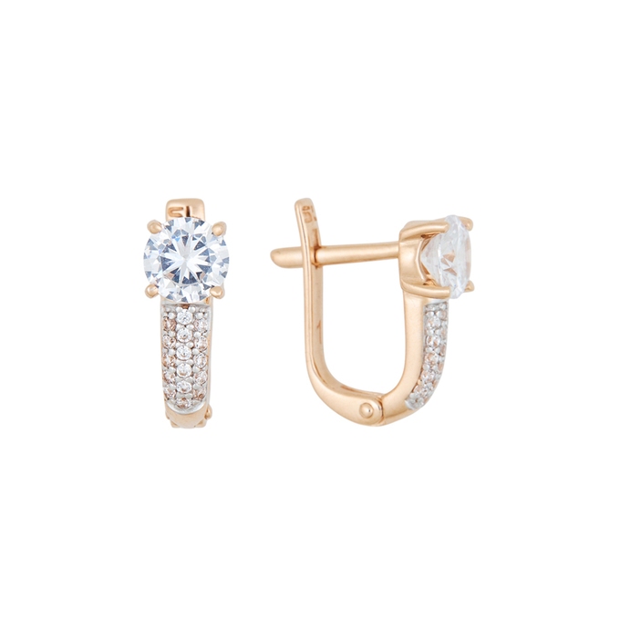 Серьги из золота 585 пробы c фианитами, Л 3014 2459 за 19200
