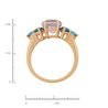 Кольцо из золота 585 пробы c аметистом и топазами