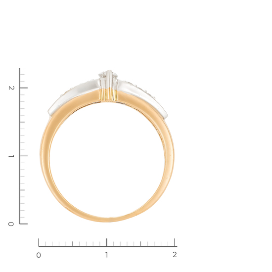 Кольцо из комбинированного золота 585 пробы c 7 бриллиантами, Л28097123 за 35630