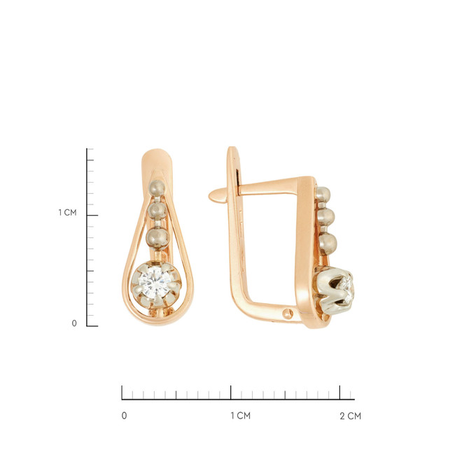 Серьги из золота 583 пробы с бриллиантами, Ц О007 6047 за 49400