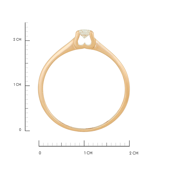 Кольцо из золота 585 пробы c бриллиантом
