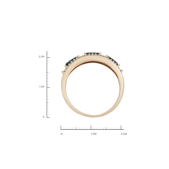 Кольцо из золота 585 пробы c сапфирами и бриллиантами, Л 3507 0444 за 43600